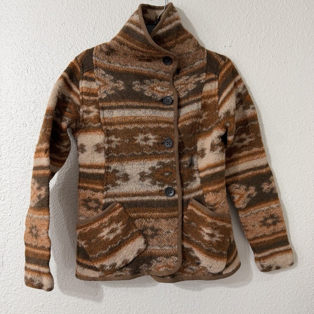 Royal Robbin's L Women's Jacket Wool Blend Aztec Western Boho Fall Autumn